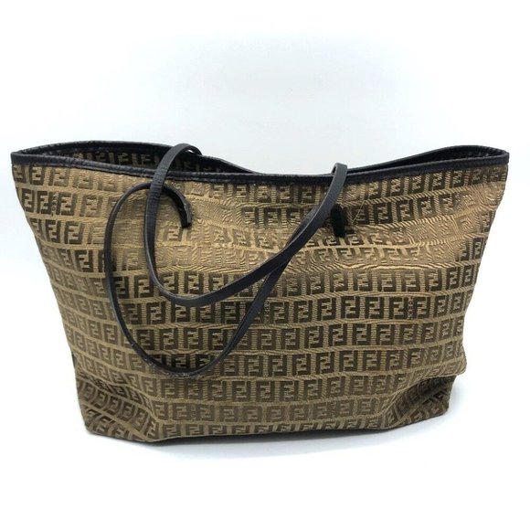 FENDI FF Logo Zucca pattern Zucchino Shoulder Tote Bag - Picture 7 of 8